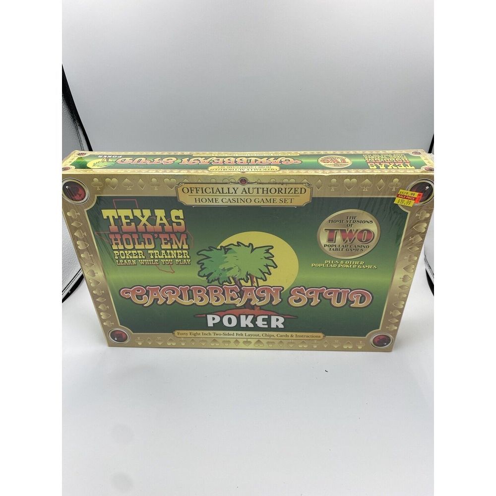 Official Caribbeanโ Stud & Texas Hold'em Poker Trainer Casino Games NIB Sealed